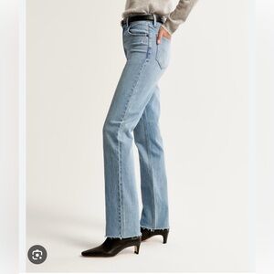 Abercrombie 90's straight ultra high rise jeans medium wash